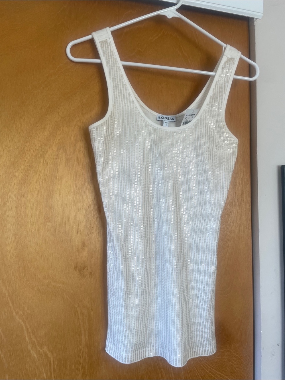 Express sequin tank top